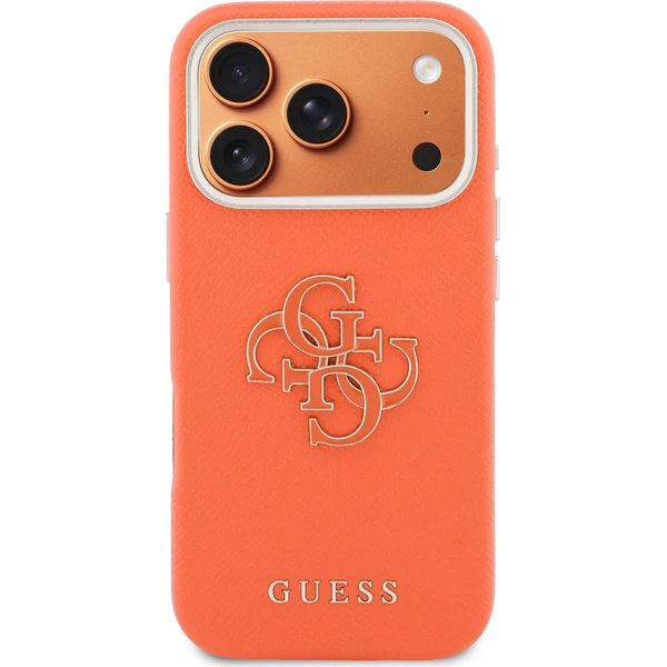 Guess PU Resin Logo kryt iPhone 17 Pro oranžový - Puzdra - Obrázok 5d1120e8d54e4a8fba80900e55ce8a22
