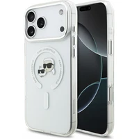 Karl Lagerfeld IML K&CH Heads Metal Frame MagSafe kryt iPhone 18 Pro Max biely - Puzdra