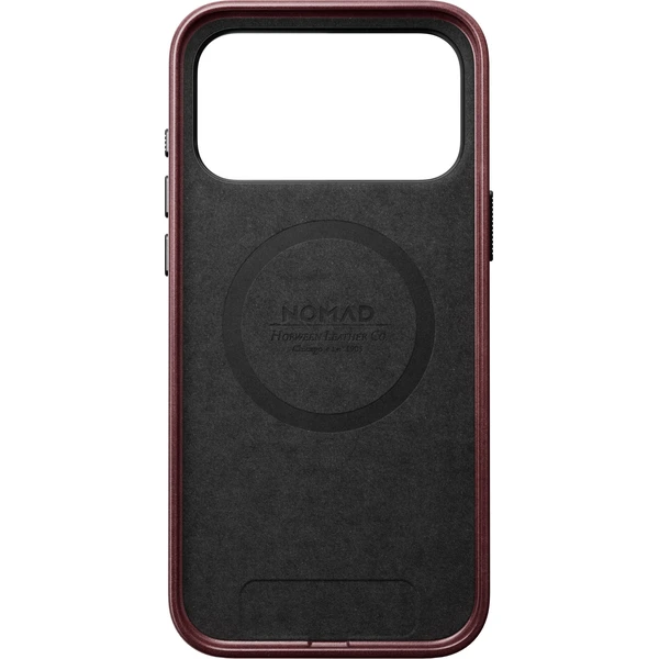 Nomad Traditional Leather (Horween) MagSafe kožený kryt iPhone 18 Pro Max Burgundy - Puzdra - Obrázok 5d1e0bdf021448a6ba43b3f9ab1b6c73