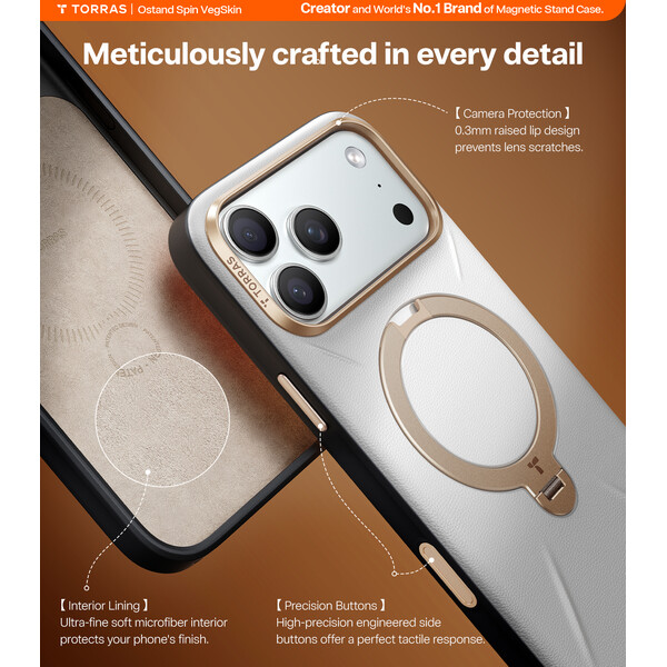 Torras Ostand Q3 VegSkin MagSafe kryt iPhone 17 Pro Max perlovosivý - Puzdra - Obrázok 5dcc5d2bc1fa499a9e45b8c1220a5562
