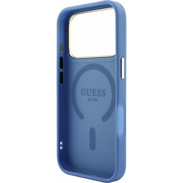 Guess PU Leather 4G Gold Frame Embossed MagSafe Zadný kryt pre iPhone 18 Pro Max Blue - Puzdra - Obrázok 5dcd8a1f6f3b4efe891c788efcbb7cff
