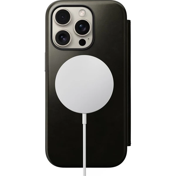 Nomad Modern Leather Folio MagSafe púzdro iPhone 16 Pro zelené chrómované - Puzdra - Obrázok 5e08ee72acfc4abf8b9b4a46326f350a
