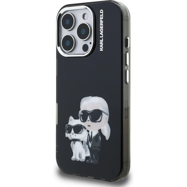 Karl Lagerfeld IML Aquarelle Karl and Choupette kryt iPhone 16 Pre Max čierny - Puzdra - Obrázok 5e17528fe75948bd88b612353b8d0a53