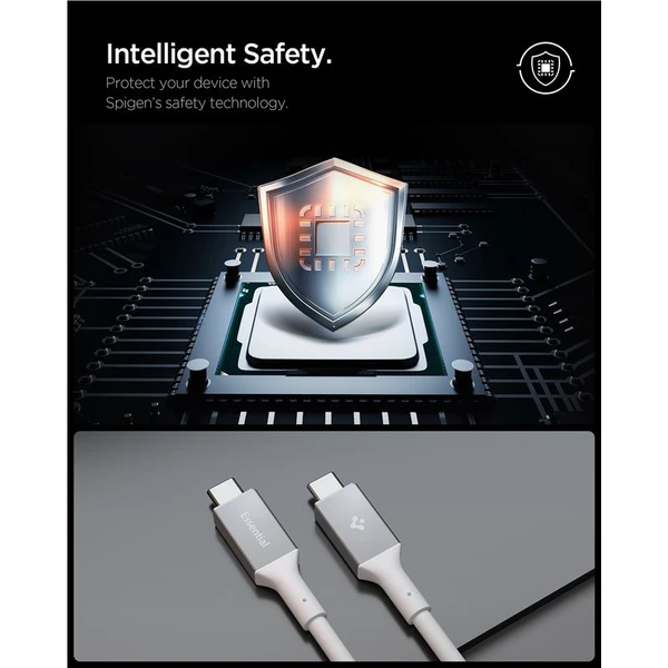 Spigen Essential USB-C/USB-C napájací kábel 240W 1,2m biely - Káble a redukcie - Obrázok 5e41116e590343a6818a6bca707d317d