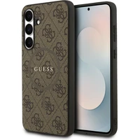 Guess PU Leather 4G Colored Ring MagSafe Zadný Kryt pre Samsung Galaxy S25 FE hnedý - Puzdra