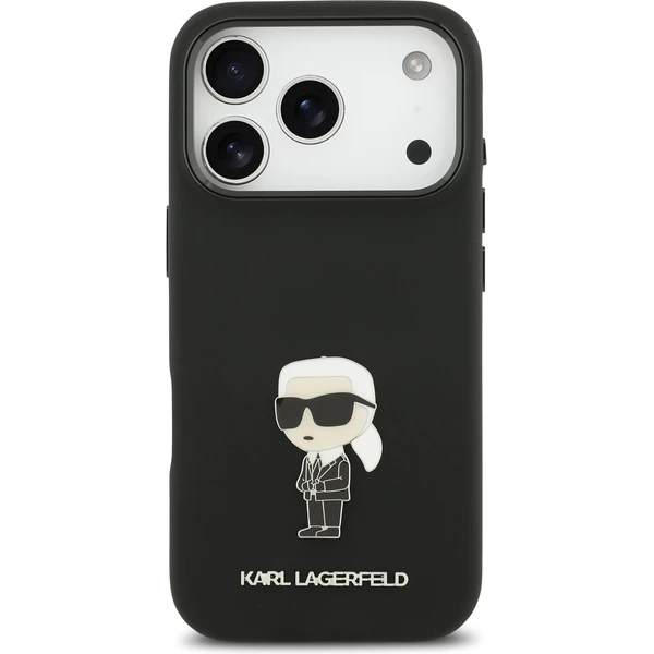 Karl Lagerfeld Liquid Silicone Metal Ikonik kryt iPhone 17 Pro čierny - Puzdra - Obrázok 5e81a1063ab4406faf2e4b8d400ba415
