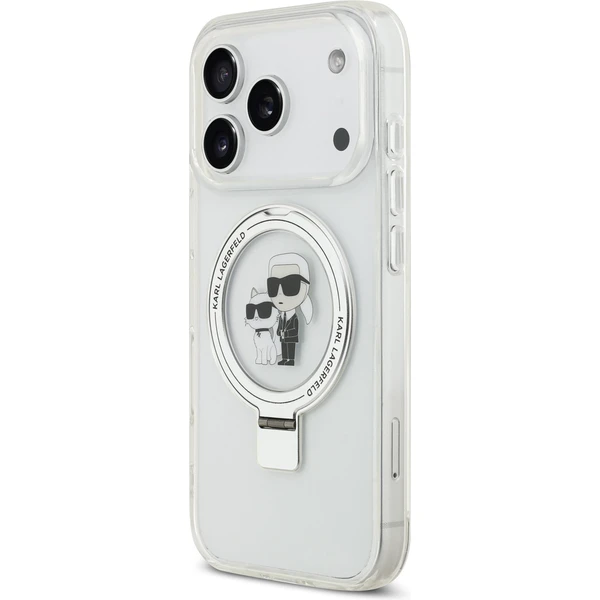 Karl Lagerfeld Ringstand Karl a Choupette MagSafe kryt iPhone 17 Pro biely - Puzdra - Obrázok 5e8c8b45e3354d5386d13b5e94b9fba3