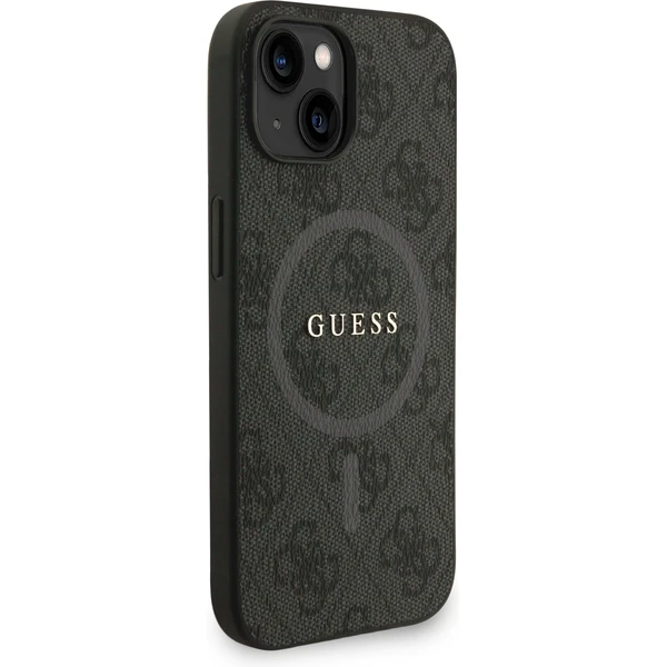 Guess PU Leather 4G Colored Ring Strap MagSafe kryt iPhone 15 čierny - Puzdra - Obrázok 5ec2549a242f4d198f96a094ccd43624