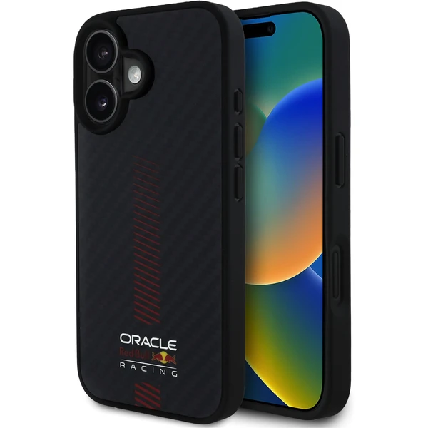 Oracle Red Bull Racing Carbon Powerbar MagSafe kryt iPhone 16 Plus čierny - Puzdra - Hlavný obrázok
