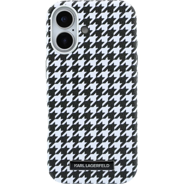 Karl Lagerfeld PU Houndstooth Resin Plate MagSafe kryt iPhone 17 čierny - Puzdra - Obrázok 5ee29df2bd64498d85d1ab7e1dfdd744