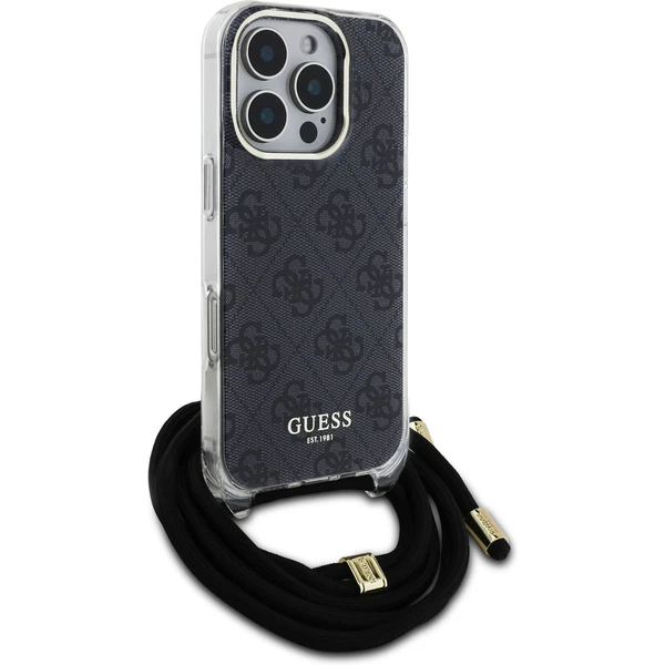 Guess IML 4G Printed Crossbody Popruh kryt iPhone 16 Pre čierny - Puzdra - Obrázok 5eef3fba15454da5afc380088ba4166d