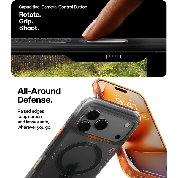 Torras Ostand Q3 Air MagSafe kryt iPhone 17 Pro Max tienistá čierna - Puzdra - Obrázok 5ef7c78e2b654b6d8fc280bce660890c
