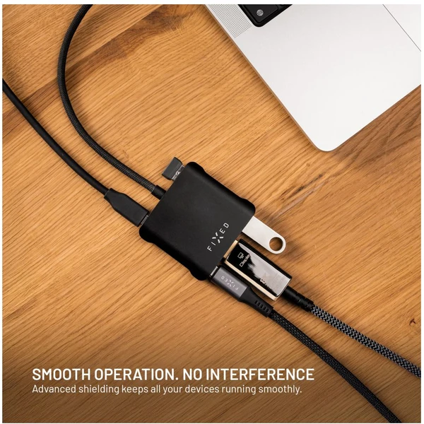 FIXED HUB Quadri hliníkový USB-C hub pre notebooky, 140W, PD 3.1, vesmírne čierny - USB huby - Obrázok 5f0f1d2b14574b14b37bff715c5bb898