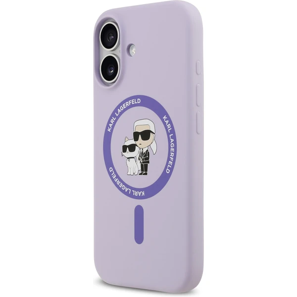 Karl Lagerfeld Liquid Silicone Karl a Choupette MagSafe kryt iPhone 17 fialový - Puzdra - Obrázok 5f448f52c88a4975b0e640f7620b7bd3