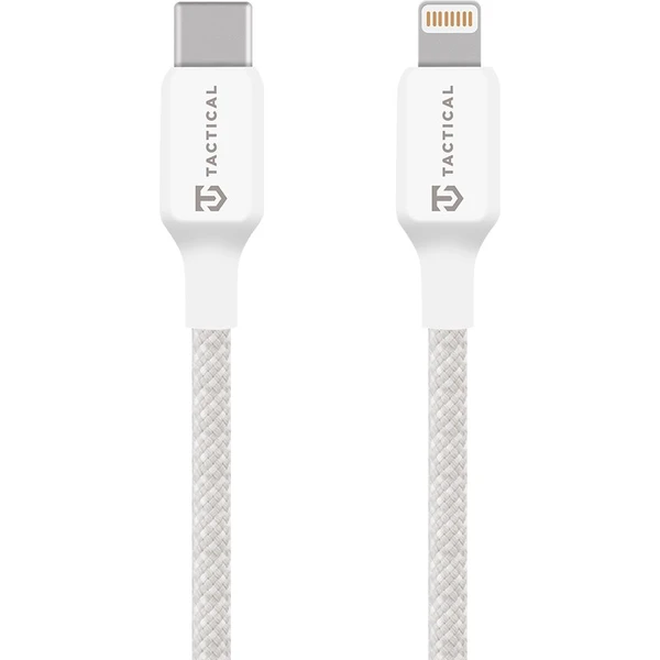 Taktický stehací kábel USB-C/Lightning napájací kábel 27W 2m biely - Káble a redukcie - Hlavný obrázok