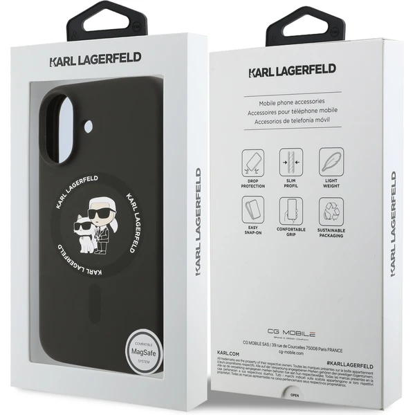 Karl Lagerfeld Liquid Silicone Karl a Choupette MagSafe kryt iPhone 17 čierny - Puzdra - Obrázok 5f8af23963f244cdbb27ad3a4687fca4