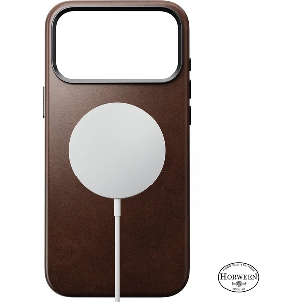 Nomad Traditional Leather (Horween) MagSafe kožený kryt iPhone 18 Pro Max Rustikálna hnedá - Puzdra - Obrázok 5f912c26d4c24f72b9b9575f0e715e18