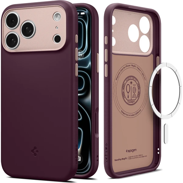 Spigen Nano Pop MagSafe kryt iPhone 18 Pro/17 Pro burgundy bean - Puzdra - Hlavný obrázok