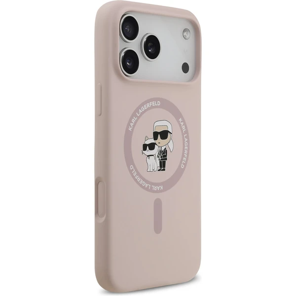 Karl Lagerfeld Liquid Silicone Karl a Choupette MagSafe kryt iPhone 17 Pro Max ružový - Puzdra - Obrázok 5faf8b57162e4986898afd1a933f3827