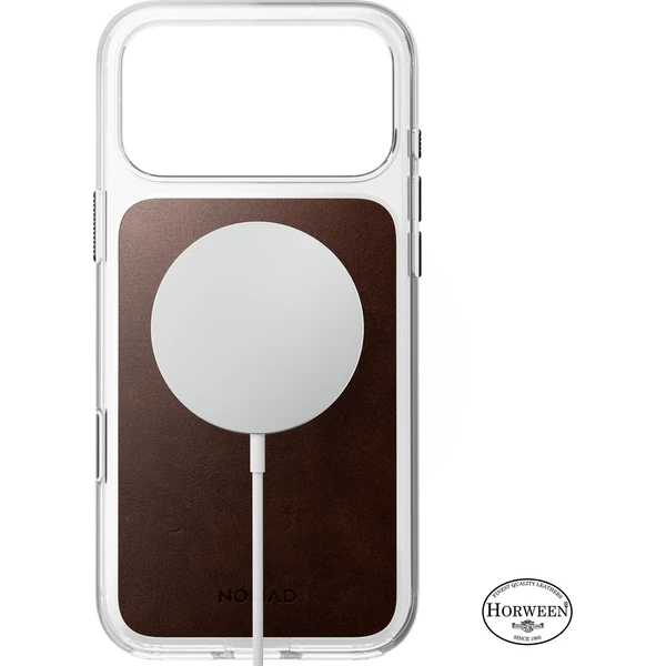 Nomad Clear Leather (Horween) MagSafe kryt iPhone 18 Pro Max Rustic Brown - Puzdra - Obrázok 5fcc7527ef3344e2ac831b8f84a49549