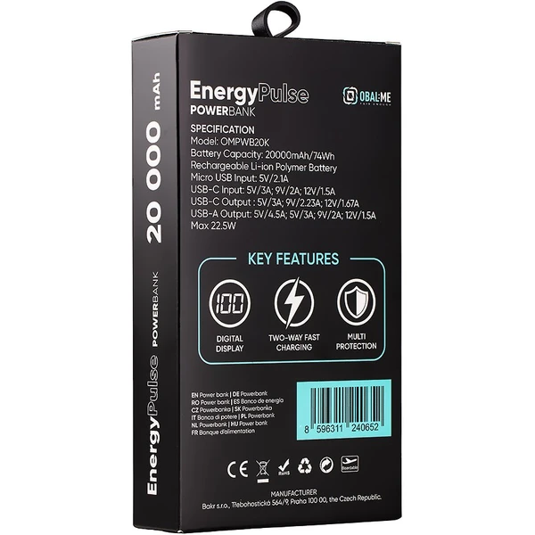 OBAL:ME EnergyPulse Powerbanka 20000mAh (22.5W) čierna - Powerbanky - Obrázok 5fe304440d994deab8d937be2e690e47
