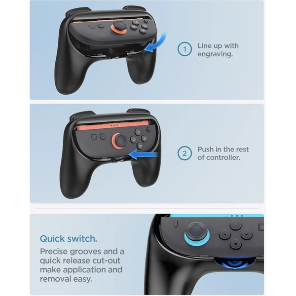 Spigen Joy-Con Grip NS100 držiaky pre Nintendo Switch 2 čierny - Konzolové príslušenstvo - Obrázok 5fe9cd3b16964e26b9036972ec56cb74