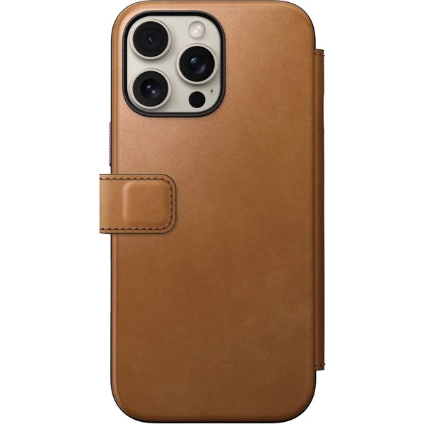 Nomad Modern Leather Folio MagSafe púzdro iPhone 16 Pro Max svetlo hnedé - Puzdra - Obrázok 5ff18f1b35054e509eb0598f506f15ab