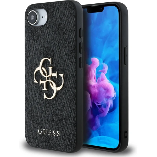 Guess PU 4G Metal Logo kryt iPhone 17e/16e sivý - Puzdra - Hlavný obrázok