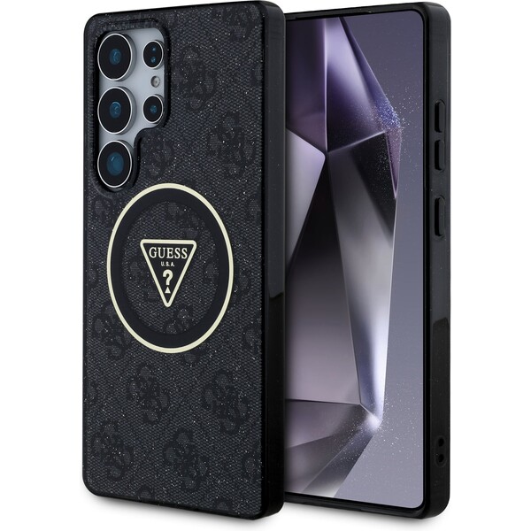 E-shop Guess IML 4G Glitter a Triangle Logo MagSafe kryt Samsung Galaxy S25 Ultra čierny