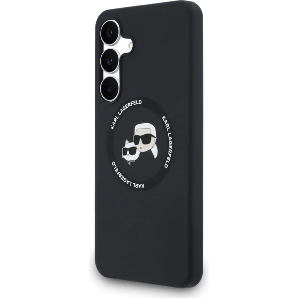 Karl Lagerfeld Liquid Silicone K&CH Heads MagSafe Zadný Kryt pre Samsung Galaxy S25 FE čierny - Puzdra - Obrázok 6016e730562b4d61919e75af1291465d
