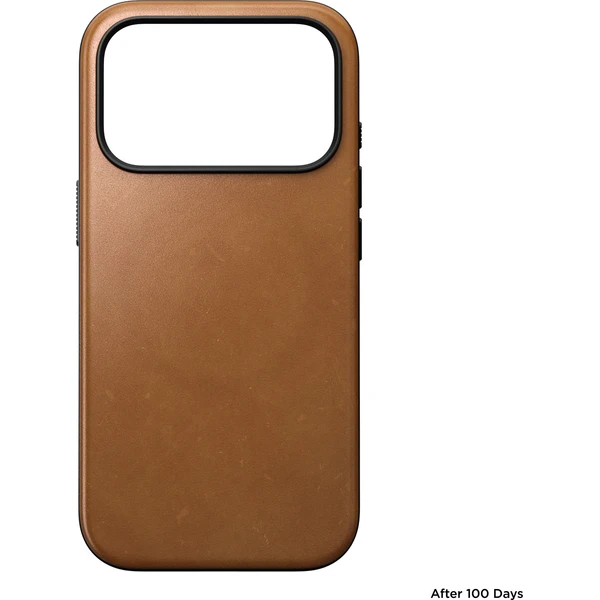 Nomad Modern Leather MagSafe kožený kryt iPhone 18 Pro English Tan - Puzdra - Obrázok 602c2846436548f9a36886725e46e69b