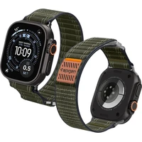 Spigen Fabric Band remienok (suchý zips) Apple Watch 49/46/45/44mm zelený - Remienky