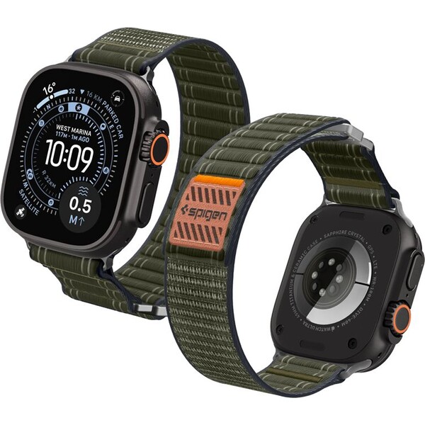 E-shop Spigen Fabric Band remienok (suchý zips) Apple Watch 49/46/45/44mm zelený