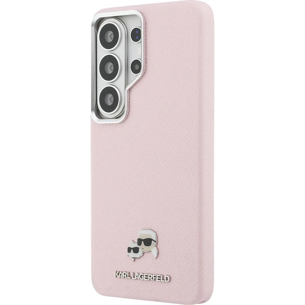 Karl Lagerfeld zrnité PU kožené púzdro K&CH Heads Magnetické kryt Samsung Galaxy S26 Ultra ružový - Puzdra - Obrázok 6055203de028449c83a2ae5e98724f9b