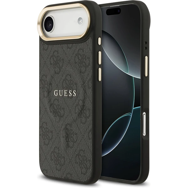 Guess PU Leather 4G Gold Frame MagSafe kryt iPhone Air čierny - Puzdra - Hlavný obrázok