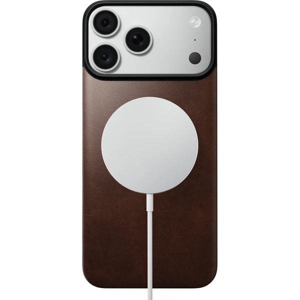 Nomad Magnetic Leather Back (Horween) MagSafe kožený kryt iPhone 17 Pro Max/18 Pro Max Rustikálny - Puzdra - Obrázok 60676706ae38458e815ab45bb0b45ae6