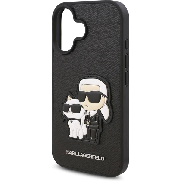 Karl Lagerfeld PU Saffiano Karl and Choupette kryt pre iPhone 16 Plus čierny - Puzdra - Obrázok 60719c62377c445890119da153a4fa85