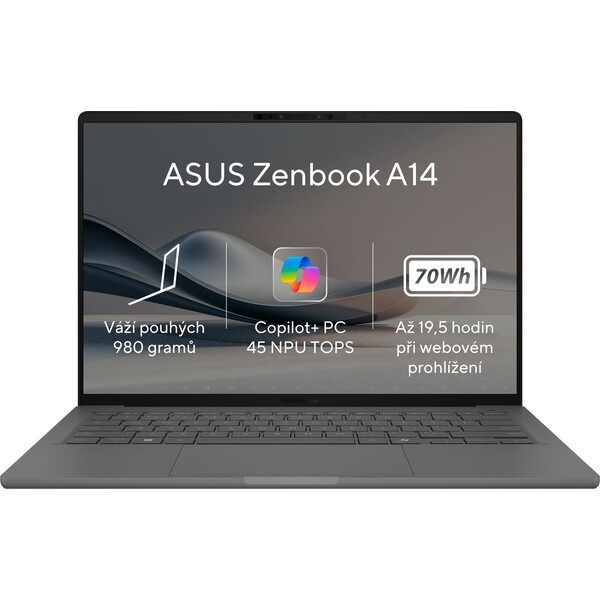 ASUS Zenbook A14 (UX3407QA-OLED267W) sivý - záruka na 3 roky po registrácii