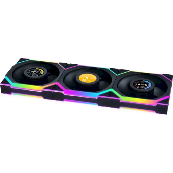 Lian Li UNI FAN SL Wireless LCD ventilátor 3x120 mm + ovládač čierny - Ventilátory pre PC - Hlavný obrázok