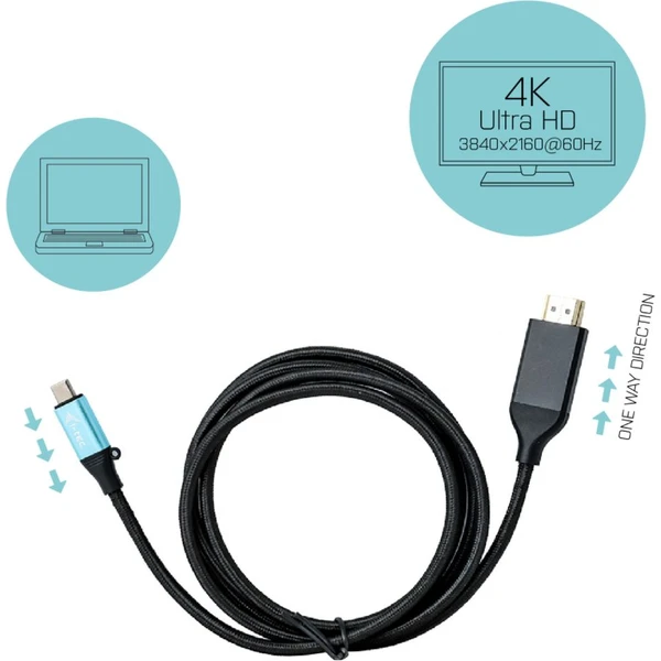 i-tec USB-C/HDMI kábel 4K 2m čierny - Káble a redukcie - Hlavný obrázok