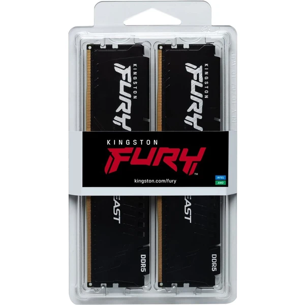 Kingston FURY Beast Black DDR5 64GB 6000MT/s CL30 DIMM (2x32GB) EXPO/XMP - Operačné pamäte - Obrázok 60QD000N01