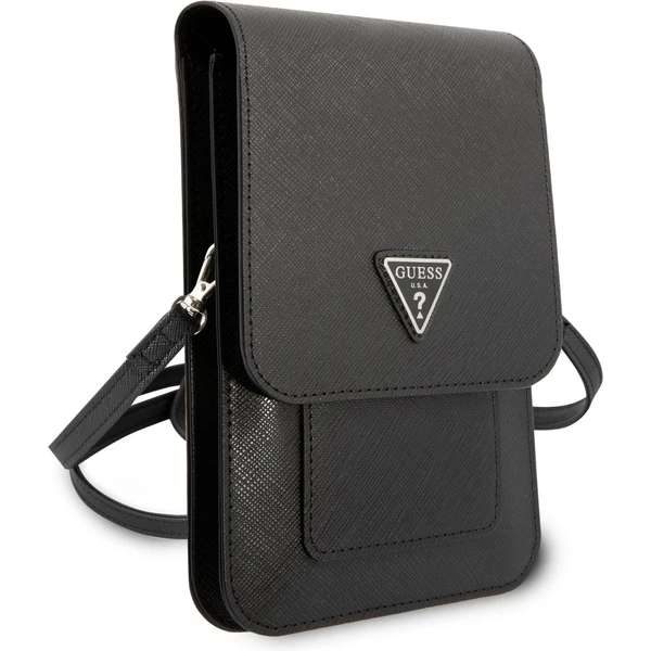 Guess PU Saffiano Triangle Logo Phone Bag čierne - Puzdra - Obrázok 60RC100501