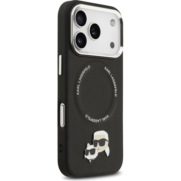 Karl Lagerfeld PU Karl and Choupette Heads Pins MagSafe kryt iPhone 17 Pro čierny - Puzdra - Obrázok 60a50700521e47c5a6db7450fc8fa27b