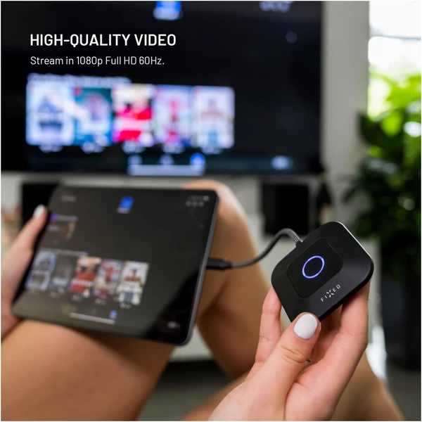FIXED AirLink bezdrôtový HDMI adaptér, 100W, PD 3.0, čierny - USB huby - Obrázok 60b55f7161f64dda9310e284008548c5