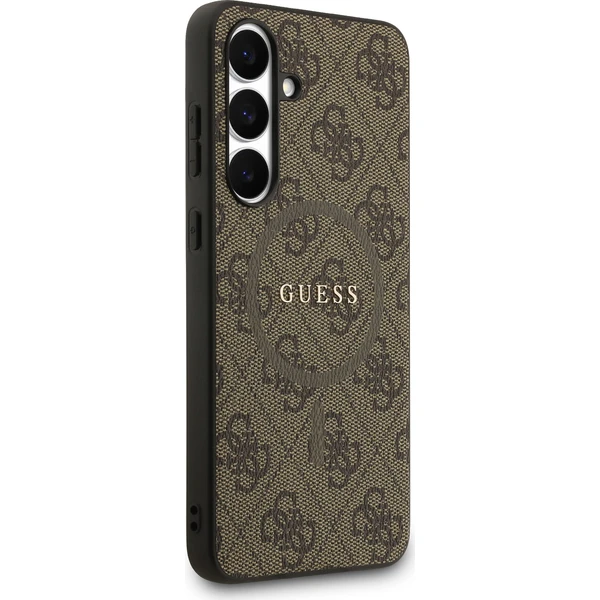 Guess PU Leather 4G Colored Ring MagSafe Zadný Kryt pre Samsung Galaxy S25 FE hnedý - Puzdra - Obrázok 60bb6bd2c9b2406582169a472f6fd3af