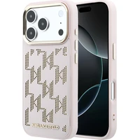 Karl Lagerfeld PU Perforated Monogram MagSafe kryt iPhone 17 Pro Max ružový - Puzdra