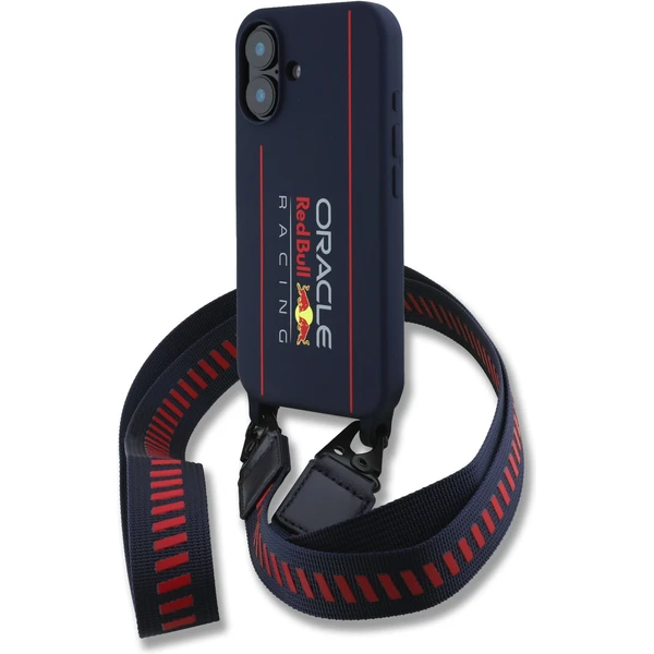 Oracle Red Bull Racing Silicone Vertical Logo MagSafe zadný kryt + Crossbody popruh iPhone 16 modrý - Puzdra - Hlavný obrázok