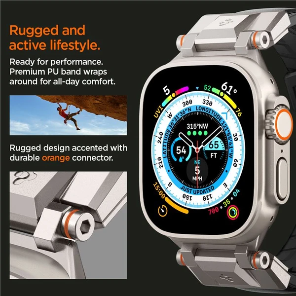 Spigen DuraPro Armor PU remienok Apple Watch Ultra 49/45/44/42mm čierny - Remienky - Obrázok 6124f5479ffa4e6583006b63cfdbb5db