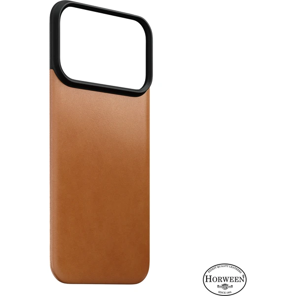 Nomad Magnetic Leather Back (Horween) MagSafe kožený kryt iPhone 18 Pro Saddle - Puzdra - Hlavný obrázok