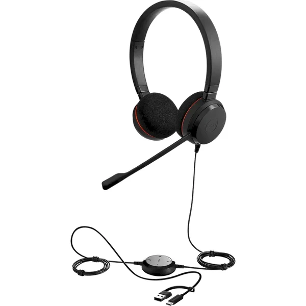 Jabra Evolve 20 USB C/A UC Stereo slúchadlá čierne - Slúchadlá - Obrázok 614Q000K01